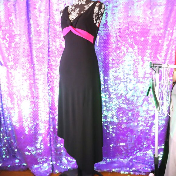 NWT Y2K FORMAL DRESS 8 Bisou Bisou Black Hot Pink Prom Homecoming NYE Party Cute - Picture 10 of 14